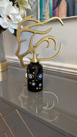 Black & Gold Soap Dispenser designed with evil eye 🧿 motif.