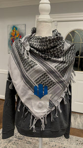 Keffiyeh, Gray color with Fatima Hand design