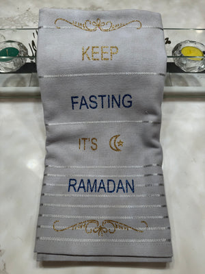 Ramadan Gray towel with Ramadan design