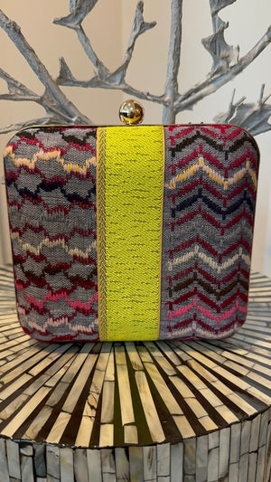 Hard case colorful keffiyeh handbag.