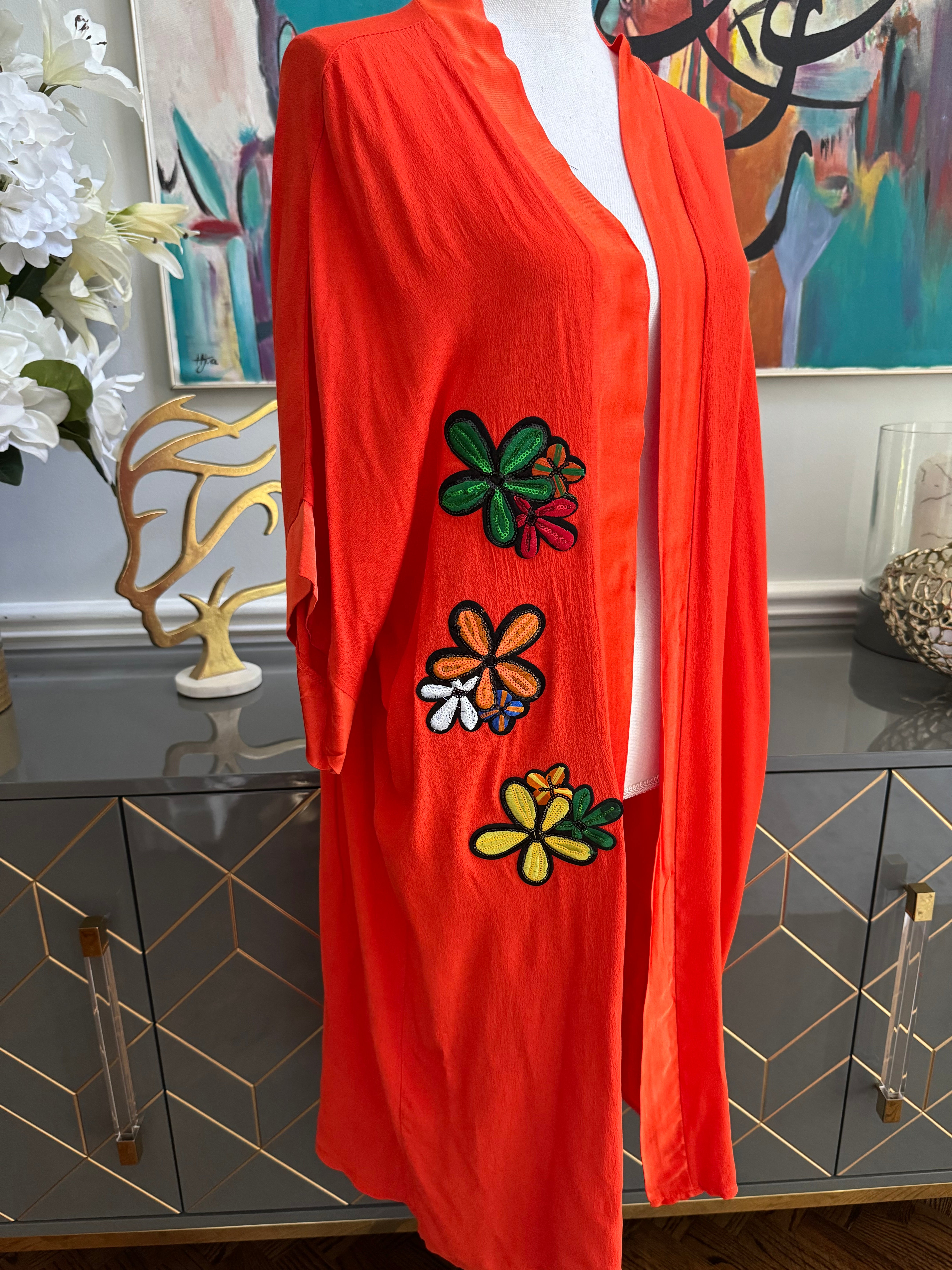 Orange Color open Caftan, kimino