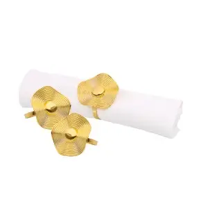 Flower Gold Napkin holder set of 6