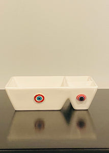 Porcelain Triple Bowl Square dish