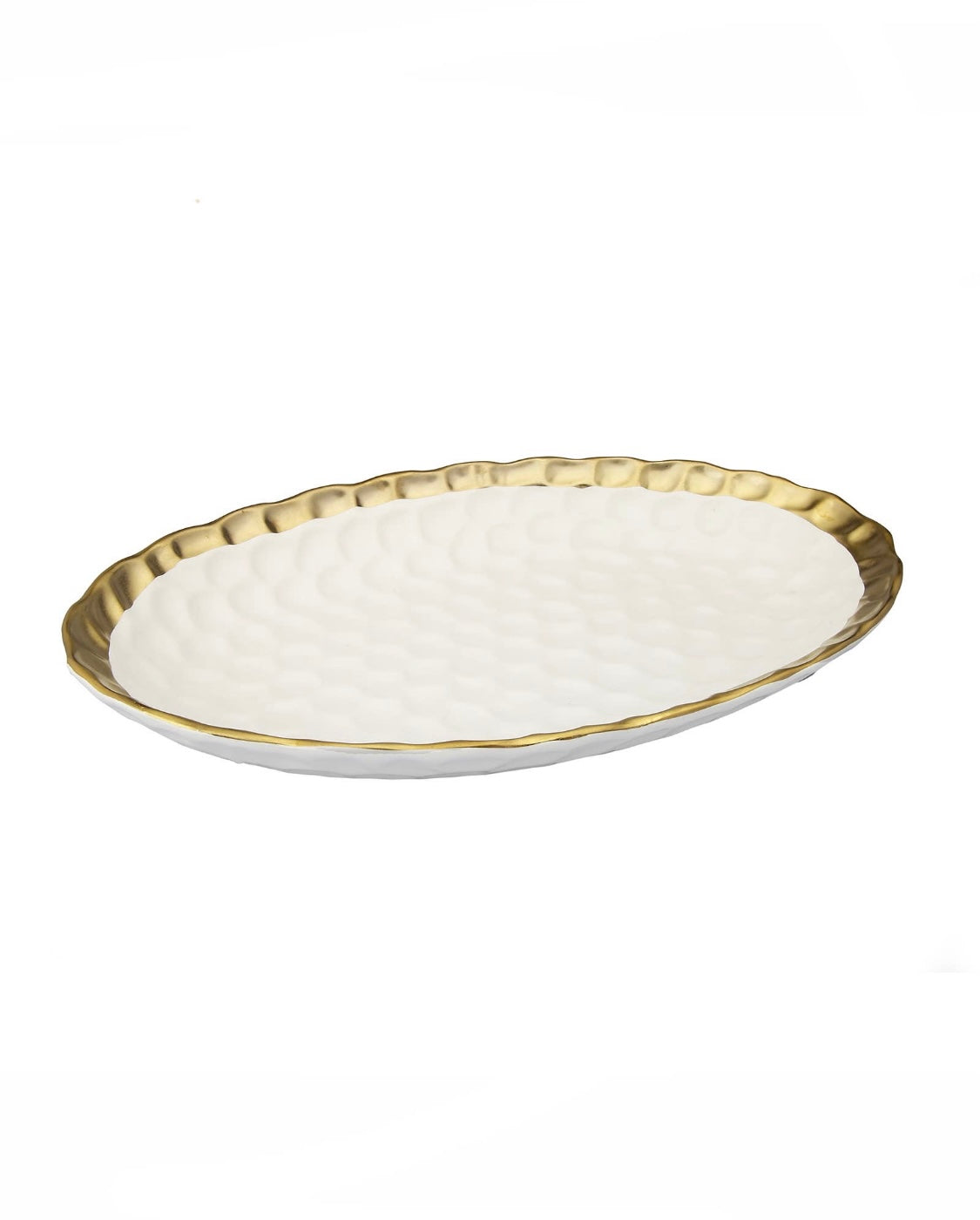 White Ceramic plate with Gold trim