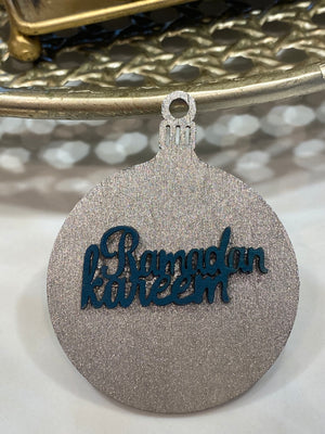 Silver and Teal Ramadan ornament