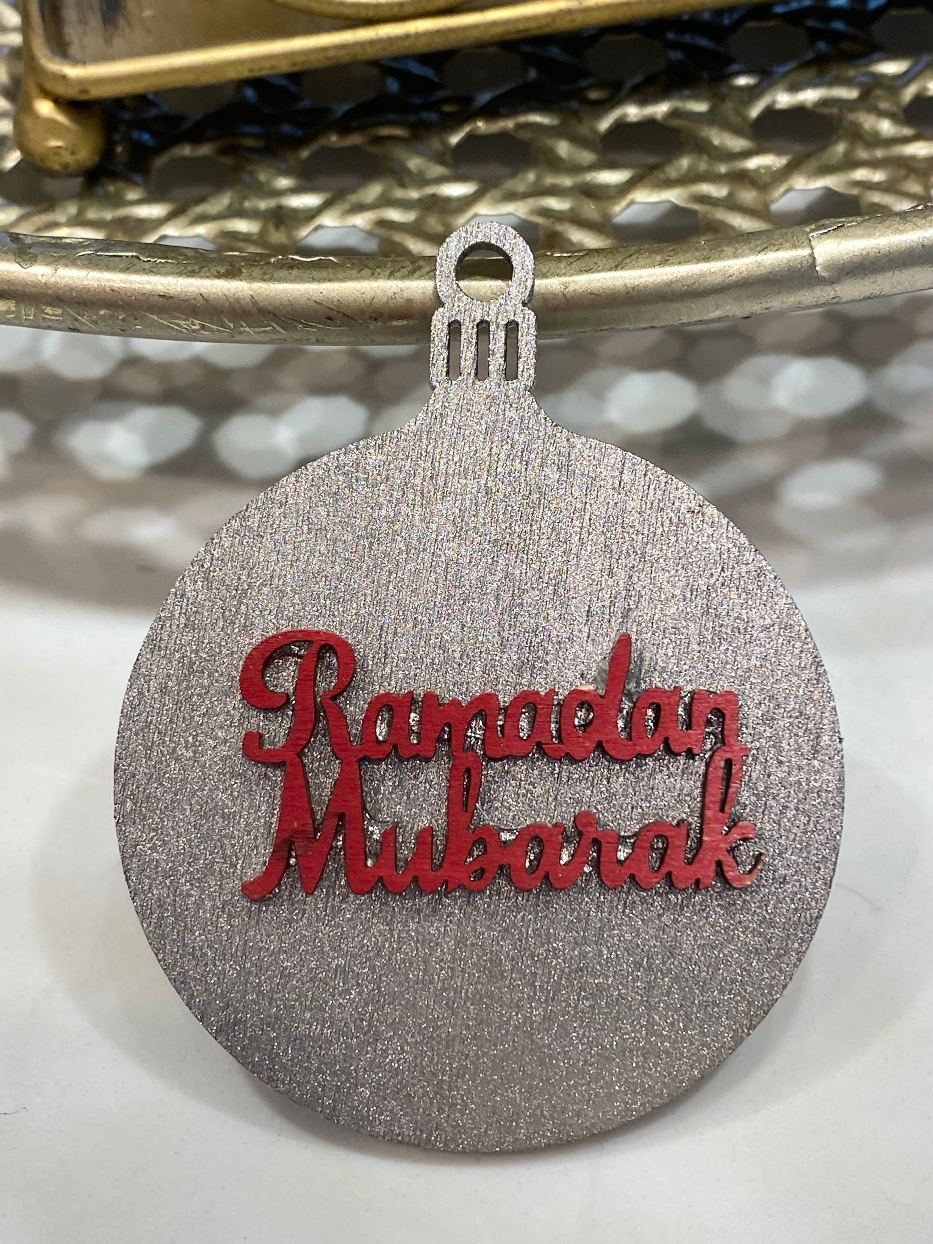 Silver and Red Ramadan Ornament