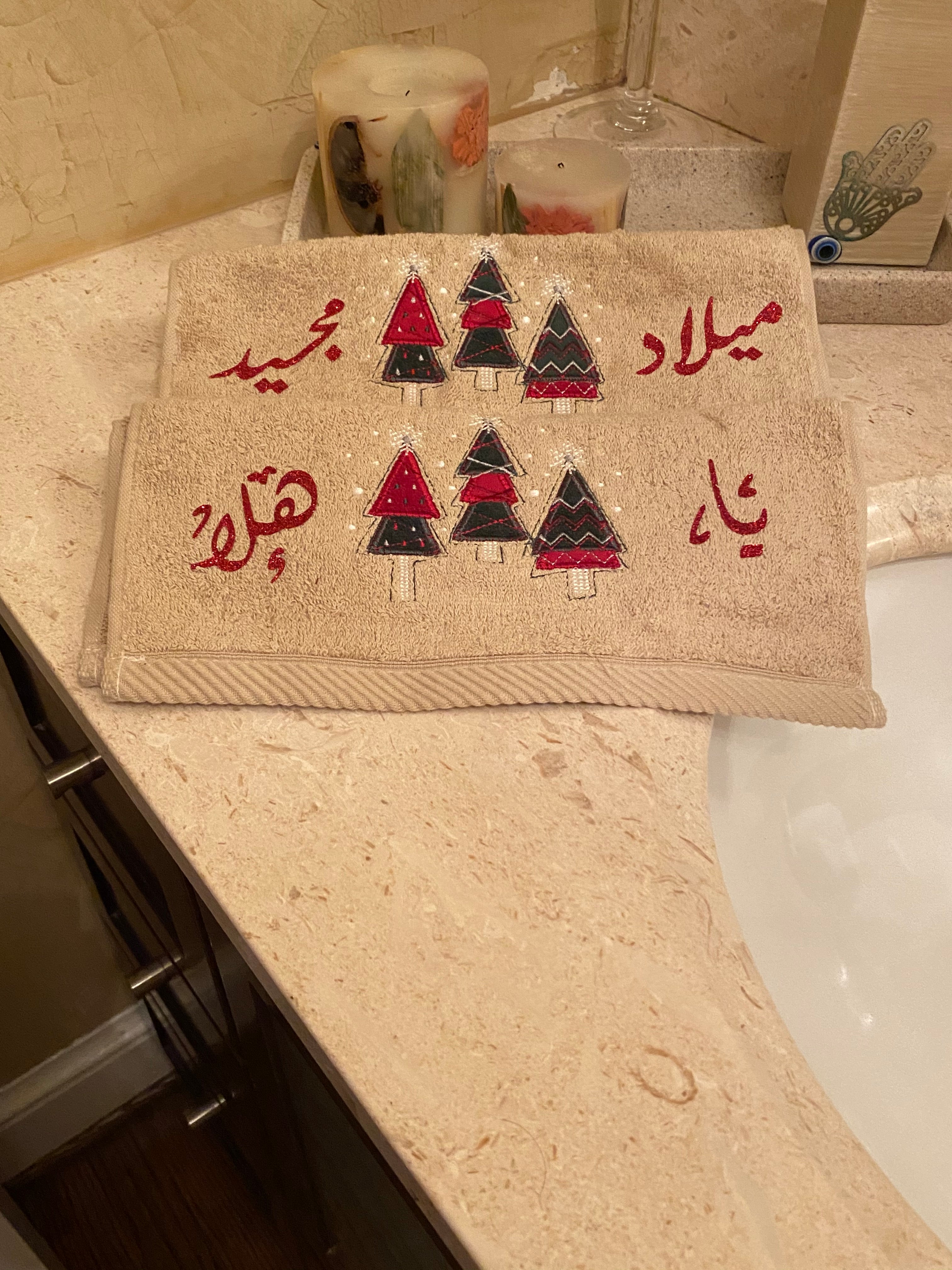 Christmas towels, cotton towels