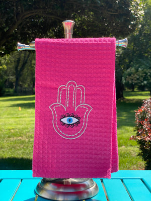 Cotton towels fuchsia color